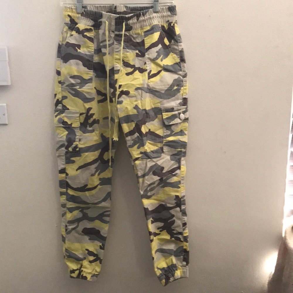 Yellow Camouflage Cargo Pants